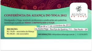 Palestra sobre Yogaterapia na Conferência da Aliança do Yoga, dia 10/11